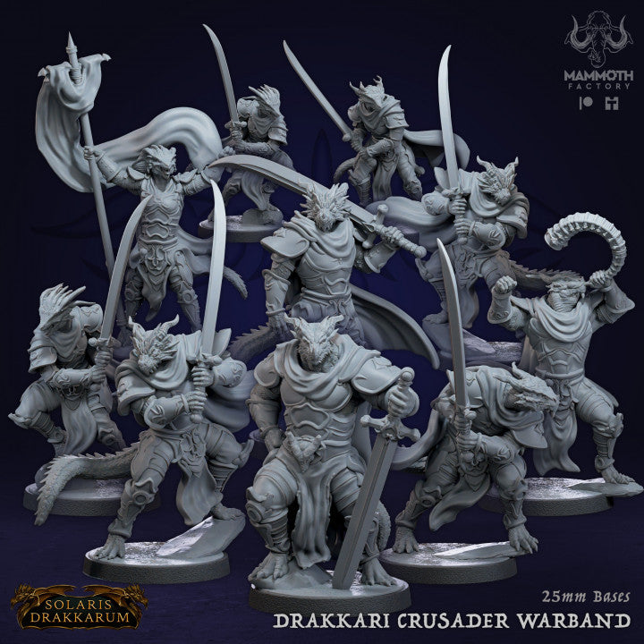 Dragonborn Warriors Fighters Heroes | Medium | Mammoth Factory | D&D DnD Pathfinder Miniature