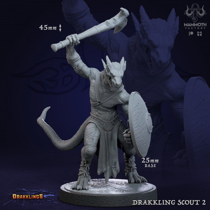 Dragonborn Drakkling Scout Warrior | Medium | Mammoth Factory | D&D DnD Pathfinder Miniature