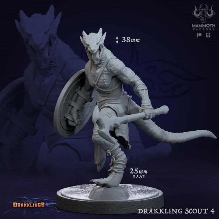 Dragonborn Drakkling Scout Warrior | Medium | Mammoth Factory | D&D DnD Pathfinder Miniature