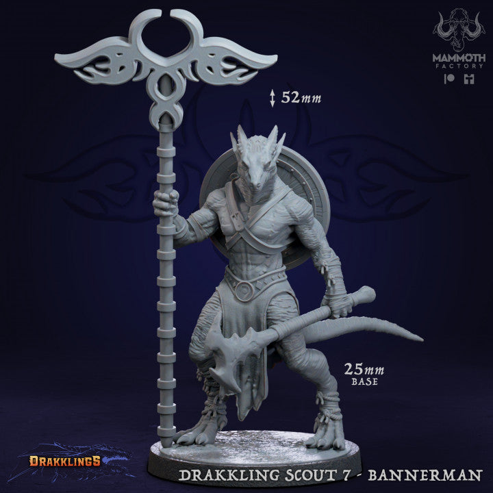 Dragonborn Drakkling Scout Warrior | Medium | Mammoth Factory | D&D DnD Pathfinder Miniature