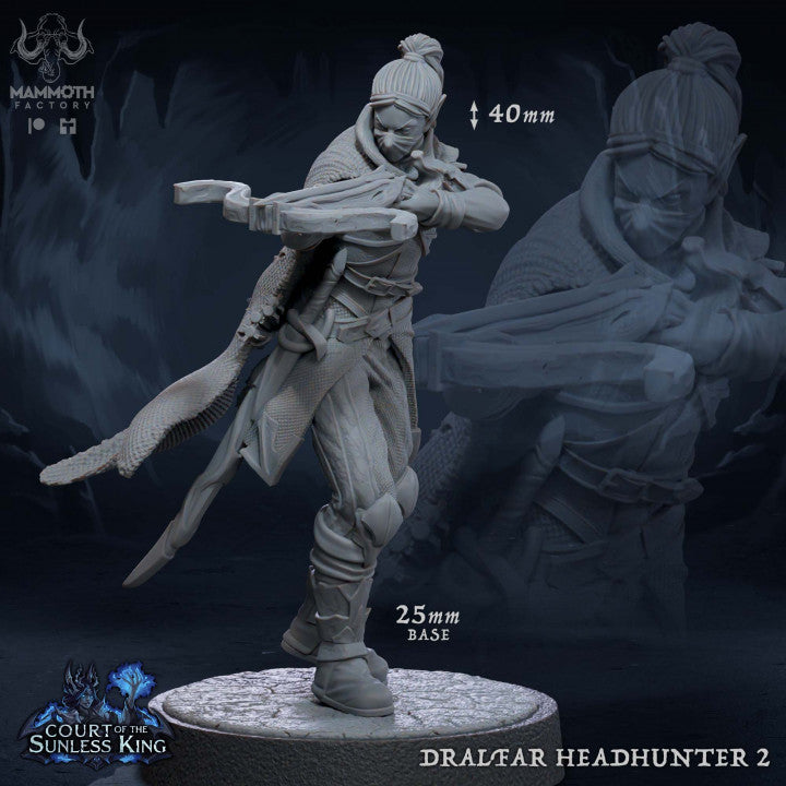Drow Ranger Rogue Headhunter | Medium | Mammoth Factory | D&D DnD Pathfinder Miniature