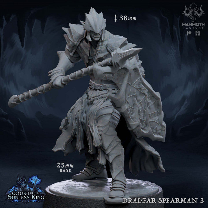 Drow Spearman Armored Warriors | Medium | Mammoth Factory | D&D DnD Pathfinder Miniature