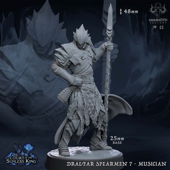 Drow Spearman Armored Warriors | Medium | Mammoth Factory | D&D DnD Pathfinder Miniature