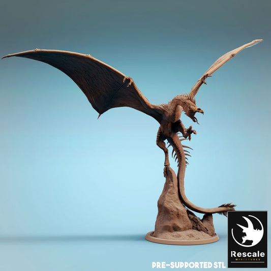 Vouivre Dragon Flying Monster Large | Rescale Miniatures | D&D DnD Pathfinder Miniature