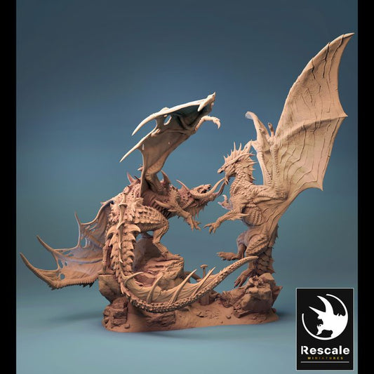 Dark Dragon vs Grey Dragon - Battle (125mm Base)