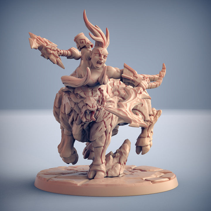 Dumloktaur Rider Charge Warrior Monstrosities | Large | Artisan Guild | D&D DnD Pathfinder Miniature