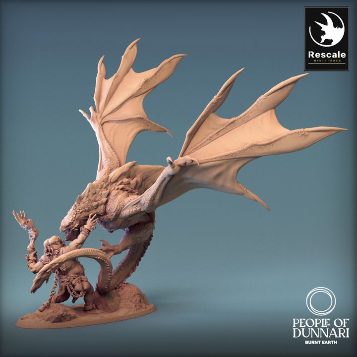 Sand Wyvern Dragon Attack Pose | Large | Rescale Miniatures | D&D DnD Pathfinder Miniature