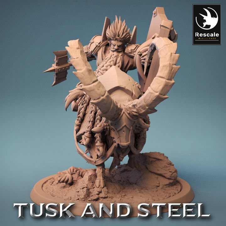 Dwarf Goat Warrior Mount Beasts | Large | Rescale Miniatures | D&D DnD Pathfinder Miniature