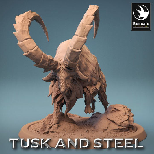 Dwarf Goat Warrior Mount Beasts | Large | Rescale Miniatures | D&D DnD Pathfinder Miniature