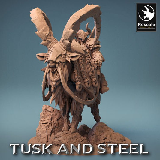 Dwarf Goat Mount Beast Miniature | Large | Rescale Miniatures | D&D DnD Pathfinder Miniature