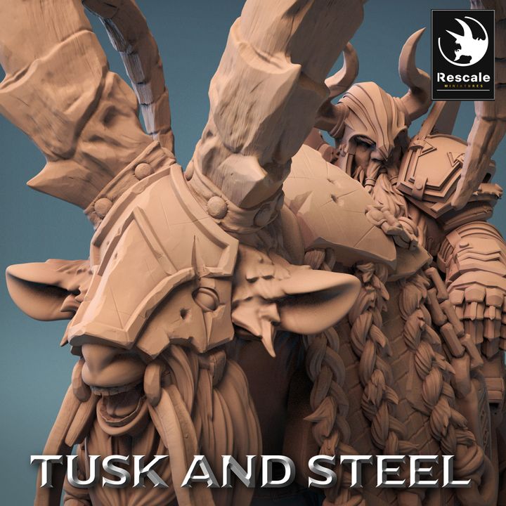 Dwarf Goat Mount Beast Miniature | Large | Rescale Miniatures | D&D DnD Pathfinder Miniature