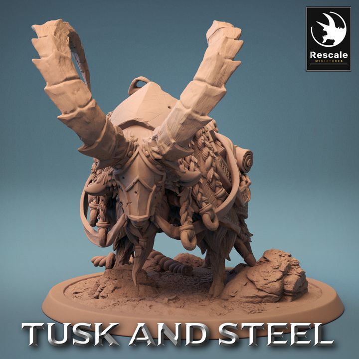 Dwarf Warrior Goat Mount | Large | Rescale Miniatures | D&D DnD Pathfinder Miniature