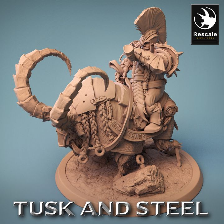 Dwarf Warrior Goat Mount | Large | Rescale Miniatures | D&D DnD Pathfinder Miniature