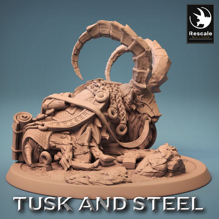 Dwarf Goat Mount Beasts Sleep | Medium | Rescale Miniatures | D&D DnD Pathfinder Miniature