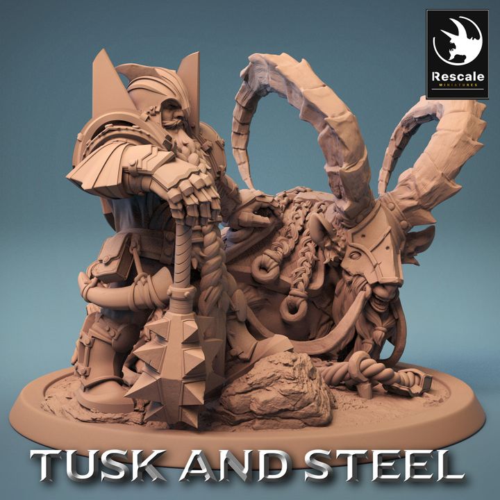 Dwarf Goat Mount Beasts Sleep | Medium | Rescale Miniatures | D&D DnD Pathfinder Miniature