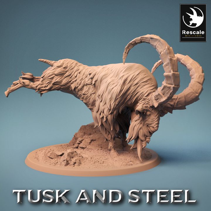 Dwarf Goat Mount Beasts DnD | Large | Rescale Miniatures | D&D DnD Pathfinder Miniature