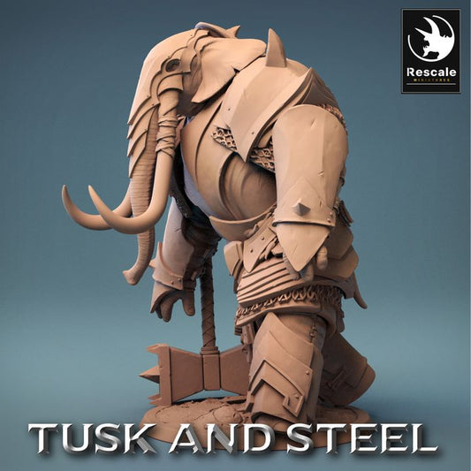 Loxodon Fighter Warrior Miniature | Large | Rescale Miniatures | D&D DnD Pathfinder Miniature