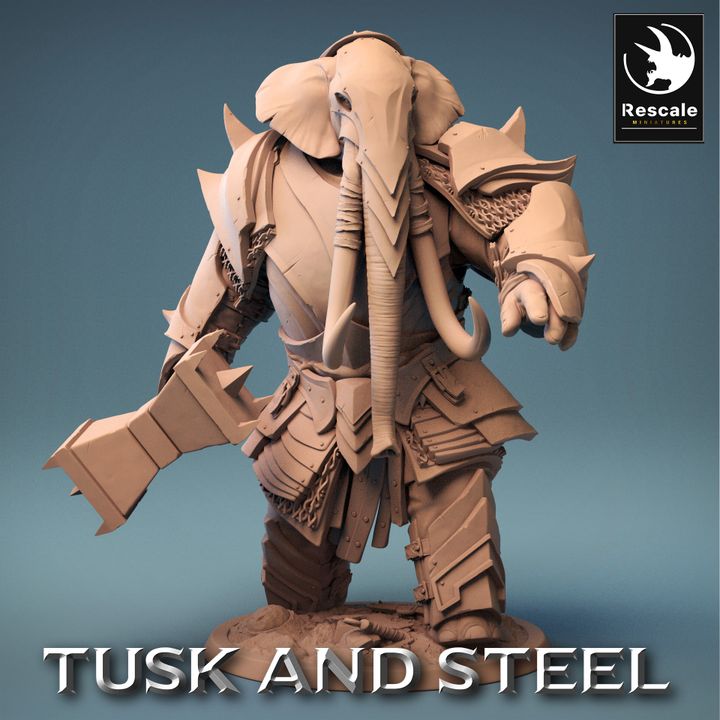 Collection Loxodon Warrior Paladin Fighter | Large | Rescale Miniatures | D&D DnD Pathfinder Miniature