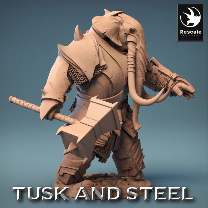 Loxodon Warrior Elephant Fighter Humanoid | Large | Rescale Miniatures | D&D DnD Pathfinder Miniature