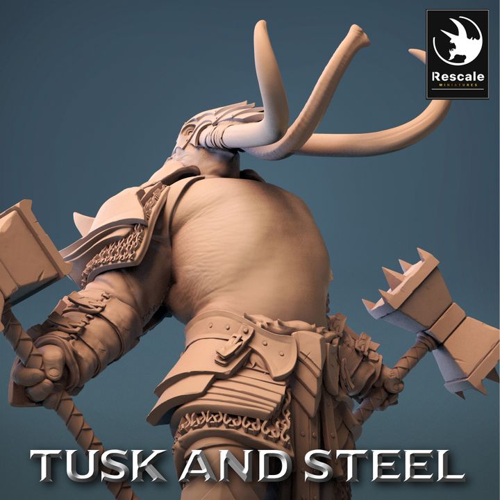 Loxodon Warrior Leader Miniature | Large | Rescale Miniatures | D&D DnD Pathfinder Miniature