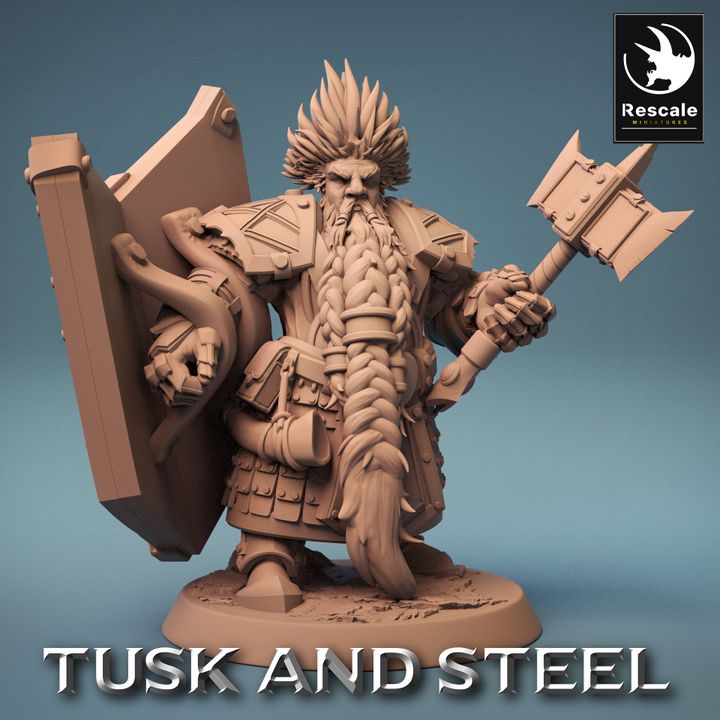 Collection Dwarf Fighter Axe Warrior | Medium | Rescale Miniatures | D&D DnD Pathfinder Miniature