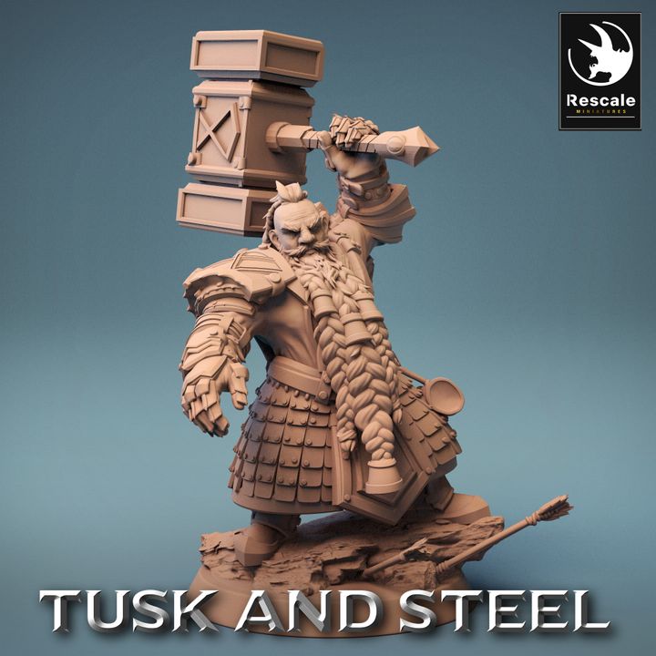 Collection Dwarf Warrior Hammer Guard | Medium | Rescale Miniatures | D&D DnD Pathfinder Miniature