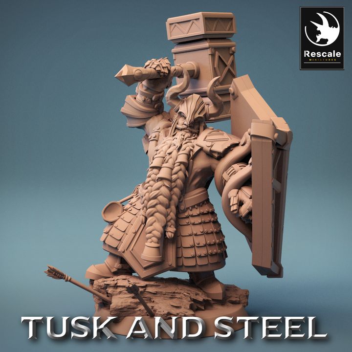 Collection Dwarf Warrior Hammer Guard | Medium | Rescale Miniatures | D&D DnD Pathfinder Miniature