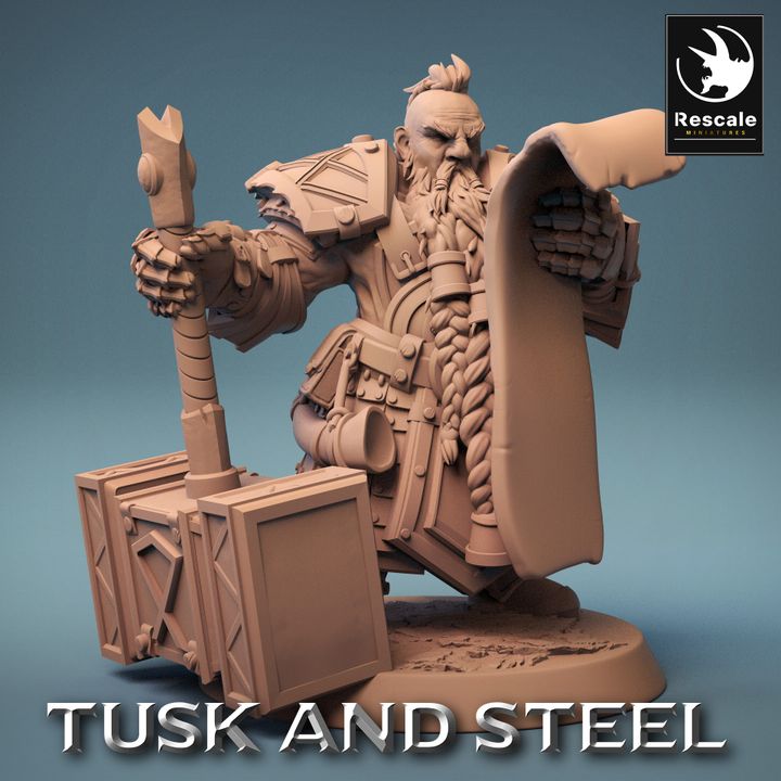 Collection Dwarf Warrior Hammer Guard | Medium | Rescale Miniatures | D&D DnD Pathfinder Miniature