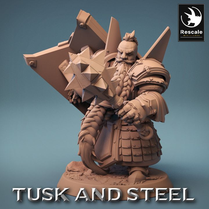 Collection Dwarf Fighter Soldier Mace | Medium | Rescale Miniatures | D&D DnD Pathfinder Miniature