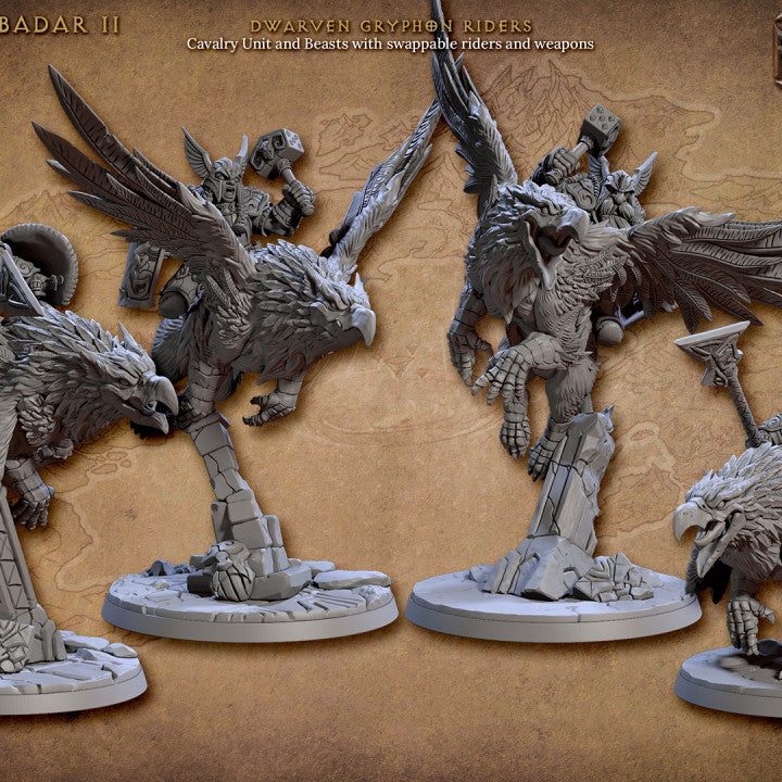 Dwarf Gryphon Rider Beasts Fighter | Large | Artisan Guild | D&D DnD Pathfinder Miniature