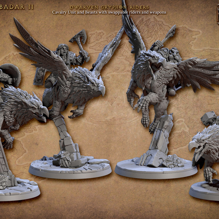 Dwarf Gryphon Rider Beasts Fighter | Large | Artisan Guild | D&D DnD Pathfinder Miniature