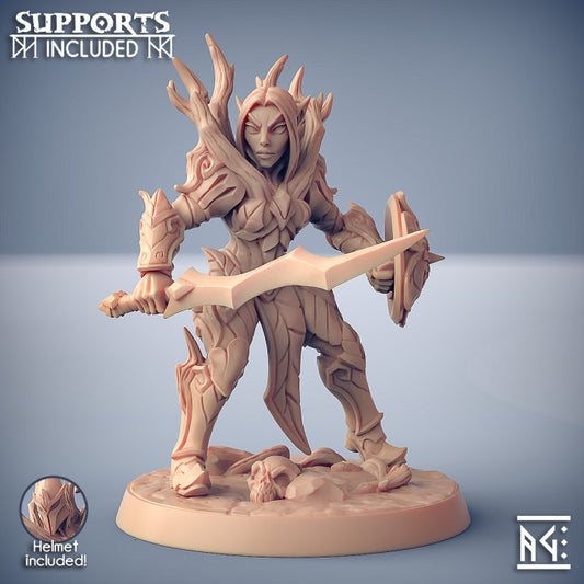 Elf Sylvan Knight Fighter Guard | Medium | Artisan Guild | D&D DnD Pathfinder Miniature