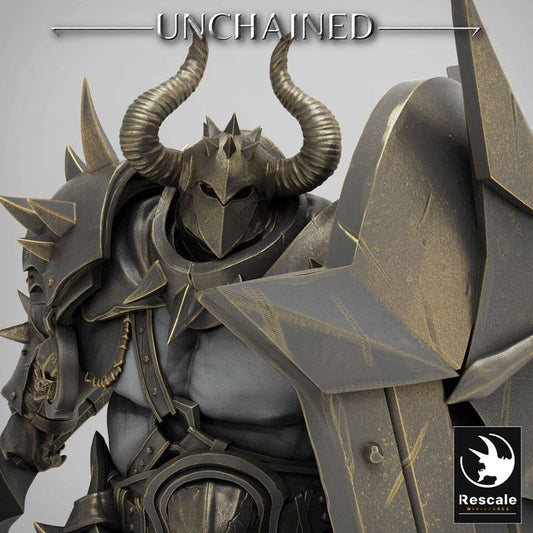 Heavy Armored Warrior Fighter Axe | Large | Rescale Miniatures | D&D DnD Pathfinder Miniature