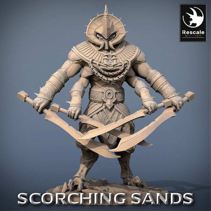 Desert Insectoid Sword Fighter Guard | Large | Rescale Miniatures | D&D DnD Pathfinder Miniature
