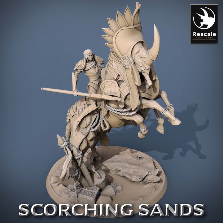 Egyptian Mount Lance Miniature | Large | Rescale Miniatures | D&D DnD Pathfinder Miniature