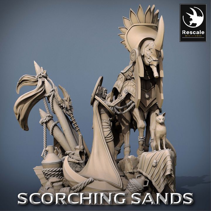 Collection Egyptian War Beast Mount | Large | Rescale Miniatures | D&D DnD Pathfinder Miniature