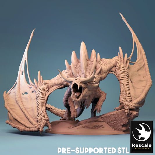 Elder Magma Dragon - Roaring (100mm Base)