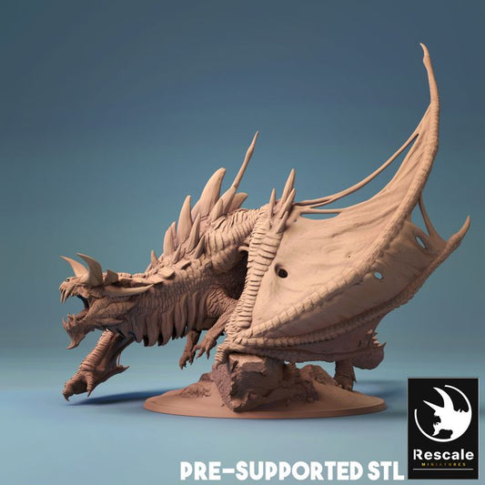 Elder Magma Dragon - Roaring (100mm Base)