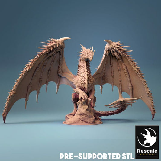 Ancient Red Dragon Gargantuan | Rescale Miniatures | D&D DnD Pathfinder Miniature