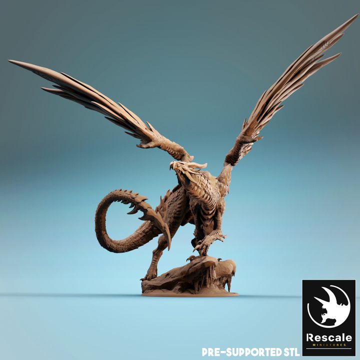 Elder Steel Dragon - Majestic (100mm Base)