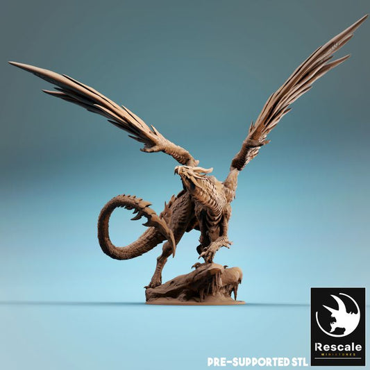 Elder Steel Dragon - Majestic (100mm Base)