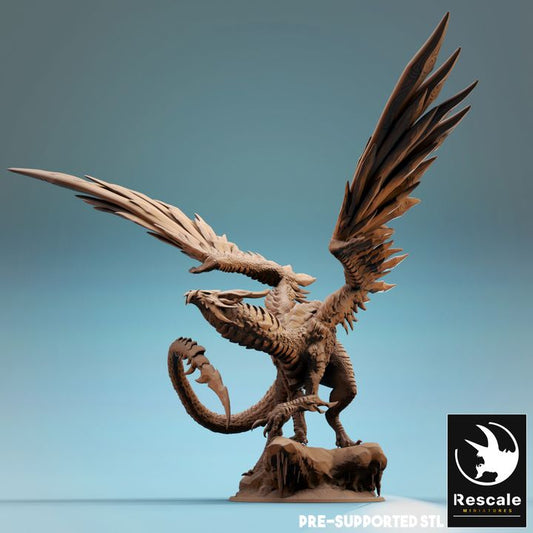 Elder Steel Dragon - Majestic (100mm Base)