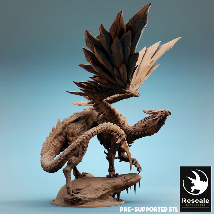 Elder Steel Dragon - Majestic (100mm Base)