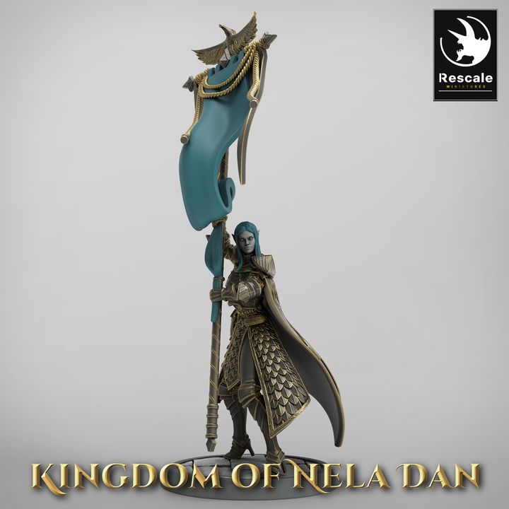 Collection Elf Warrior Light Support Heralds | Medium | Rescale Miniatures | D&D DnD Pathfinder Miniature