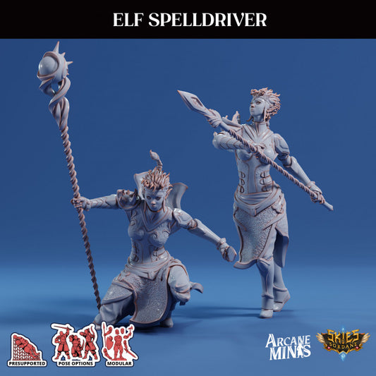 Elf Spelldriver - Crouched (25mm Base)