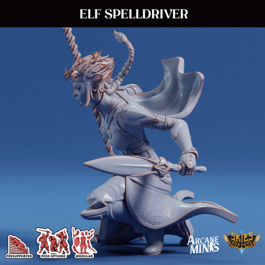 Elf Spelldriver - Crouched (25mm Base)