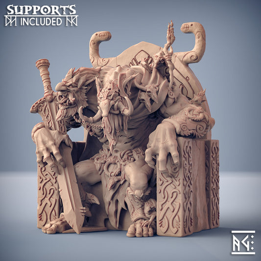 Seated Troll King Monstrosity Throne | Gargantuan | Artisan Guild | D&D DnD Pathfinder Miniature