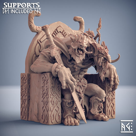 Seated Troll King Monstrosity Throne | Gargantuan | Artisan Guild | D&D DnD Pathfinder Miniature