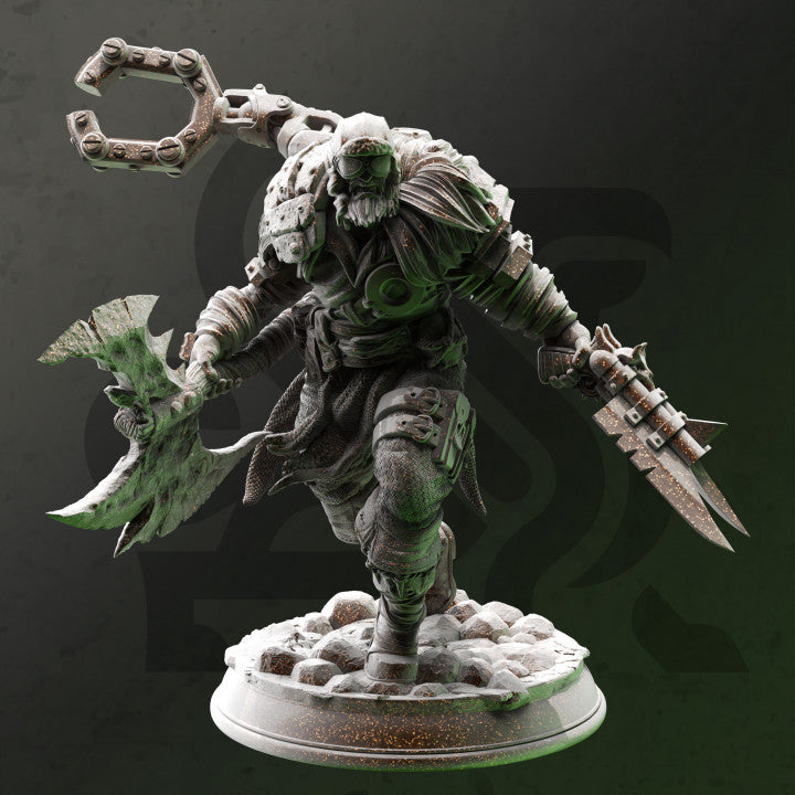 Steampunk Barbarian Artificer Engineer | Medium | DM Stash | D&D DnD Pathfinder Miniature