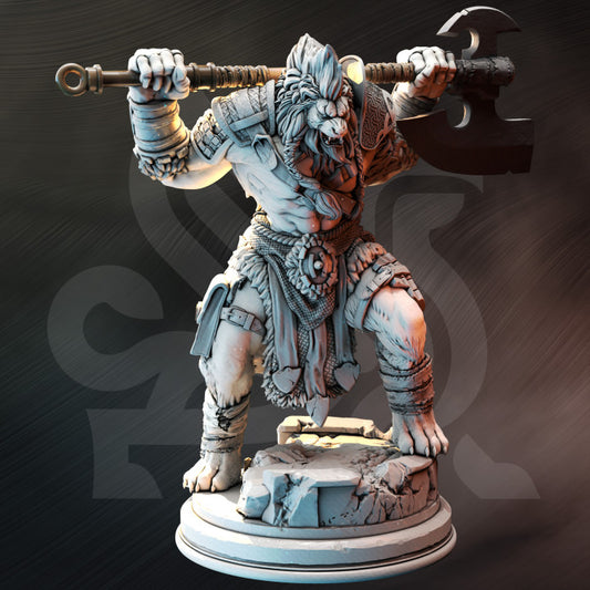 Lionfolk Barbarian - Guard (25mm Base)